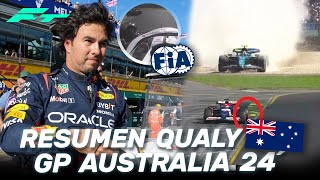 CHECO PEREZ PENALIZADO🚨 DEBACLE de RICCIARDO y MERCEDES– RESUMEN CLASIFICACION GP AUSTRALIA F1 2024 [upl. by Arrac963]