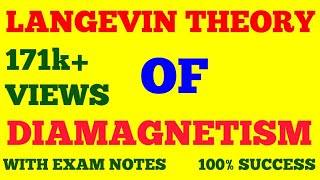 LANGEVIN THEORY OF DIAMAGNETISM  LANGEVIN THEORY  DIAMAGNETISM  WITH EXAM NOTES [upl. by Ahsasal]