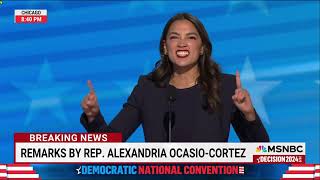 Day 1 of 2024 of the DNC  MSNBC AOCs BLAZING SPEECH— 81924 [upl. by Ayhdiv]