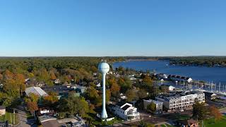 Pentwater MI  Capturing Fall FoliageColors from center of town  20211026  Video2 [upl. by Dlaregztif924]