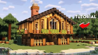 Minecraft  How to Build Spruce Cabin House Tutorial [upl. by Fannie998]