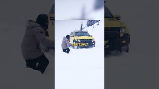 Stuck in the snowy mountains in pickup trucks😅🛻 car topgear [upl. by Ecirtael]