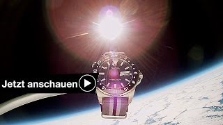 EXPERIMENT UHR MIT ACTION CAM IM WELTALL SPACE CAM [upl. by Nailluj]