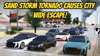 Greenville Wisc Roblox l SAND STORM TORNADO City Evacuation Special Roleplay [upl. by Anitnerolf]