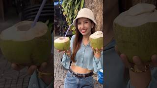 Fresh coconut water from the tree  Thai Street Food shorts [upl. by Laeahcim]