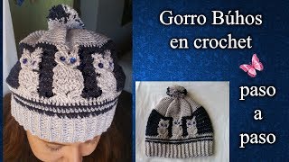 GORRO BUHO en crochet PASO A PASO [upl. by Avery]