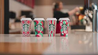 Starbucks reveals new holiday cups [upl. by Lennod]