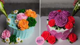 Top 100 Beautiful Flowers Cake Tutorials Like a Pro  Amazing Flowers Cake Designs  Full Flowers [upl. by Burne]