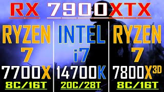 RYZEN 7 7700X vs INTEL i7 14700K vs RYZEN 7 7800X3D  PC GAMES TEST [upl. by Natsreik]