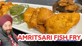 Amritsari fish fry Fish pakora  Fish fry easy recipe Sardar ji cooking shooking fish fry recipe [upl. by Vernon]