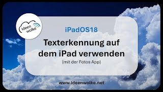 Texterkennung auf dem iPad verwenden OCR iPad Tutorial iPadOS18 [upl. by Lammond]