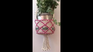 DIY Macrame Large Plant Pot Holder with large Basket  Easy StepbyStep Tutorial [upl. by Aksehcnarf]