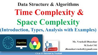 DSA 115 Time Complexity and Space Complexity of Algorithm with Examples  Data Structure [upl. by Nivad]