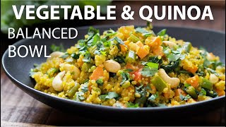 VEGETABLE QUINOA NOURISH BOWL Recipe  HIGH PROTEIN Vegan and Vegetarian Meal Ideas [upl. by Byrn]