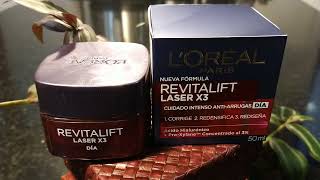 Revitalift Laser X3 antiarrugas Loreal ParísAcido Hialurónico y ProXylane [upl. by Ondrea343]