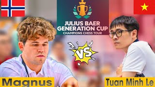 Magnus Carlsen vs Lê Tuấn Minh at Julius Baer Generation Cup today 26 sep 2024 🌟 [upl. by Eerolam]