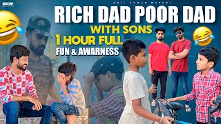 Rich dad vs poor dad full 1 hour fun🔥 friends rich happy reels love poor sad trending dad [upl. by Yelhak]