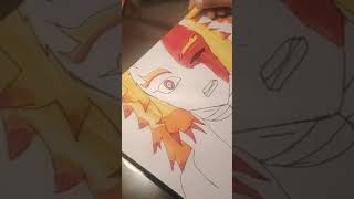 How to draw rengoku death scene with doms colour pencils and brush pens Doms op [upl. by Hunger]