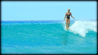 Waikiki Surfing  Queens Surf Break Honolulu Hawaii  A Longboard Surfing Video [upl. by Walke]