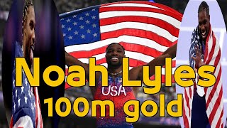 Noah Lyles won the Olympic 100m by 0005 seconds over Keeshan Thompson [upl. by Burchett]