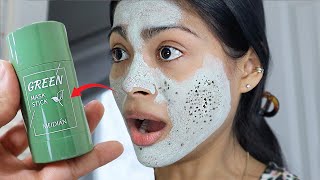 I tested VIRAL GREEN STICK MASK amp THIS HAPPENED  Does the magical green mask work 😳 [upl. by Engedus]