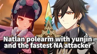 Testing the new natlan polearm with yunjin and the fastest NA attacker [upl. by Arun]