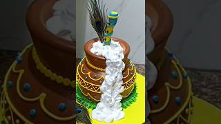 Shri Krishna Janmashtami Special Cake Decoration youtudeshortsshortsrecipevideo [upl. by Sletten]