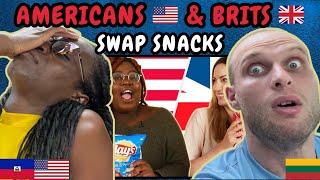 REACTION TO American amp British People Swap Snacks  FIRST TIME WATCHING [upl. by Sugden]