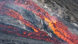 Lava flow on Stromboli island morning 10 Aug 2014 [upl. by Annadroj]