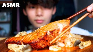 ASMR GRILLED SALMON  ENOKI MUSHROOM Eating Sound  MAR ASMR [upl. by Edmead]