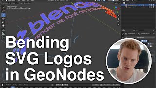 Blender Tutorial  SVG Logos Part 3  Bending the logo with Geometry Nodes b3d [upl. by Halverson81]