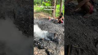 This is how making charcoal from wood looks like in Philippines woodcharcoal philippines cebu [upl. by Ecnarrat]