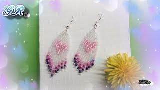 DIY Beaded Fringe Earing No 3  Brick Stitch [upl. by Omoj367]