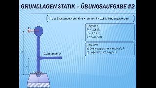 Technische Mechanik  Grundlagen Statik Übungsaufgabe Nr2 [upl. by Hidie]