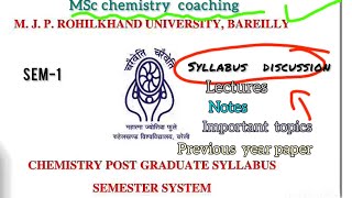 Msc chemistry sem1 syllabus  MSc chemistry latest syllabus mscchemistry mjprubareilly [upl. by Licna798]