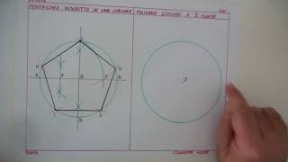 Pentagono data la circonferenza poligono stellare a cinque punte [upl. by Ecadnak]