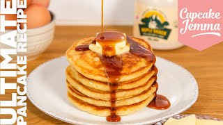 How to Make Super Fluffy American Style Pancakes  Full recipe and ingredients  Cupcake Jemma [upl. by Ramej114]