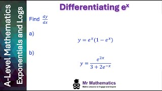 Differentiating ex  Mr Mathematics [upl. by Torre211]