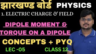 ELECTRIC DIPOLE  DIPOLE MOMENT TORQUE ON ELECTRIC DIPOLE IN UNIFORM ELECTRIC FIELD JAC PHYSICS [upl. by Assenna]