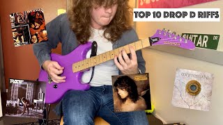 Top 10 Drop DDrop C 80s Rock Guitar Riffs [upl. by Aidni]