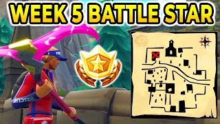 quotFollow the Treasure Map Found in Snobby Shoresquot Location BATTLE STAR WEEK 5 SEASON 5 FORTNITE [upl. by Joiner]