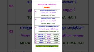 PART 01 Speaking Practice Hindi sentences Daily Use Hindi Sentences through Tamil [upl. by Upali]