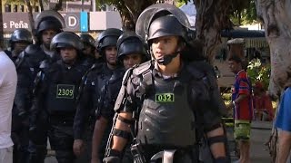 AntiOlympics protesters flood the streets of Rio [upl. by Craven]