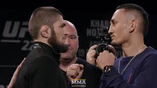 Khabib Nurmagomedov vs Max Holloway UFC 223 Staredown  MMA Fighting [upl. by Otanod]