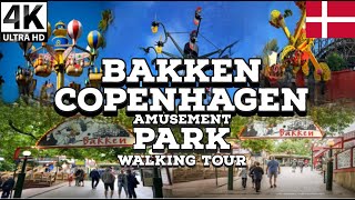 4K BAKKEN  Copenhagen Amusement Park Walking Tour  thecphwalker  Klampenborg [upl. by Edythe388]