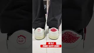 OnFoot Look Travis Scott Jordan 1 Low quotOlivequot  PK 50 Replica [upl. by Inez236]