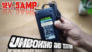 12v 5 amp power supply ll 12v 5 amp adapter unboxing ll 👍💥 [upl. by Resaec]