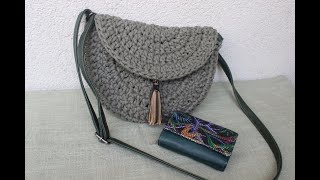 torebka z klapą na szydełku CZĘŚĆ 2 przednia część półowal CROCHET BAG part 2 [upl. by Siger]