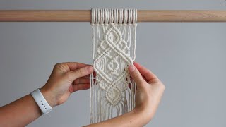 DIY Macrame Tutorial  Intermediate Pattern 2 Using Double Half Hitch Knots [upl. by Tenner]