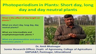 Photoperiodism in Plants Short day long day and day neutral plants [upl. by Nirraj]